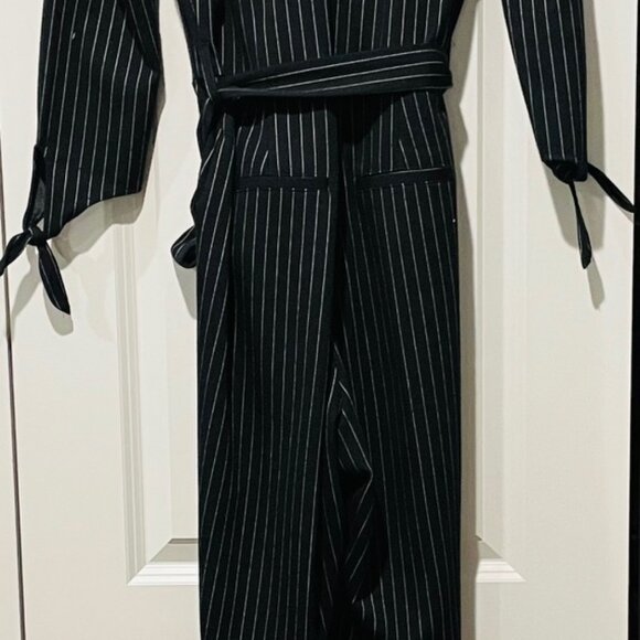 DEX BLACK AND WHITE PINSTRIPE JUMPSUIT TAGS ON- SIZE 2 - Picture 6 of 8